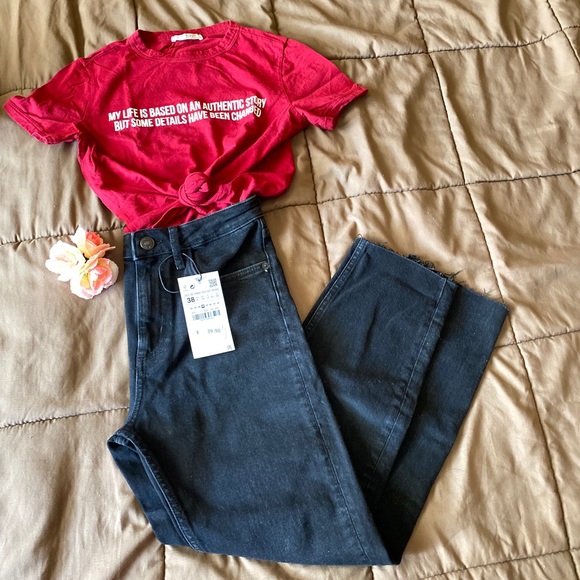 Black denim pants